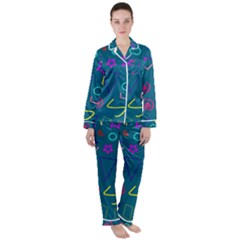 Memphis  Satin Long Sleeve Pyjamas Set by Sobalvarro