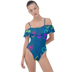 Memphis  Frill Detail One Piece Swimsuit by Sobalvarro
