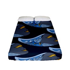 Queen Fish Doodle Art Fitted Sheet (full/ Double Size) by tmsartbazaar