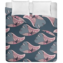 Doodle Queen Fish Pattern Duvet Cover Double Side (california King Size) by tmsartbazaar