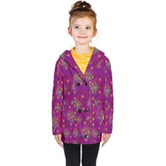 Beautiul Flowers On Wonderful Flowers Kids  Double Breasted Button Coat by pepitasart