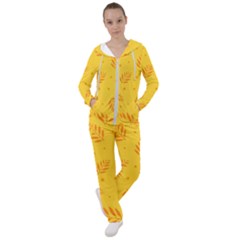Abstract Yellow Floral Pattern Women s Tracksuit by brightlightarts