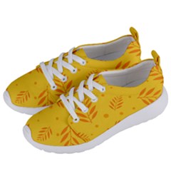 Abstract Yellow Floral Pattern Women s Lightweight Sports Shoes by brightlightarts