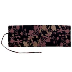 Dark Floral Ornate Print Roll Up Canvas Pencil Holder (m) by dflcprintsclothing