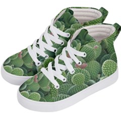 Green Cactus Kids  Hi-top Skate Sneakers by Sparkle