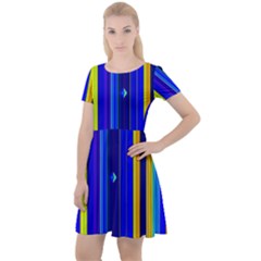 Blueyellow  Cap Sleeve Velour Dress  by Sparkle