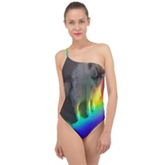 Rainbowcat Classic One Shoulder Swimsuit by Sparkle