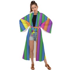 Colorful Spongestrips Maxi Kimono by Sparkle