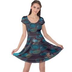 Realeafs Pattern Cap Sleeve Dress by Sparkle