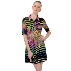 Rainbowwaves Belted Shirt Dress by Sparkle