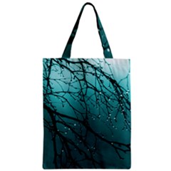 Raindrops Zipper Classic Tote Bag by Sparkle