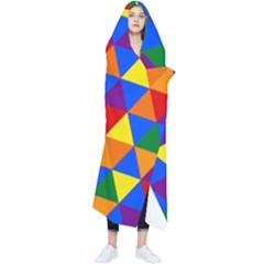 Gay Pride Rainbow Alternating Triangles Wearable Blanket