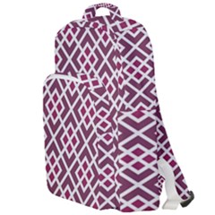 Two Tone Lattice Pattern Double Compartment Backpack