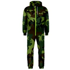 Forest Camo Pattern, Army Themed Design, Soldier Hooded Jumpsuit (men)  by Casemiro