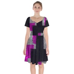 Abstract Tiles Short Sleeve Bardot Dress by essentialimage