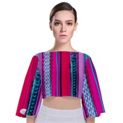 Fashion Belts Tie Back Butterfly Sleeve Chiffon Top by essentialimage