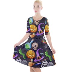 Halloween Quarter Sleeve A-line Dress by Angelandspot