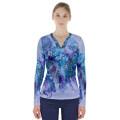 Sea Anemone V-neck Long Sleeve Top by CKArtCreations