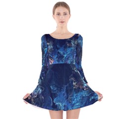  Coral Reef Long Sleeve Velvet Skater Dress by CKArtCreations