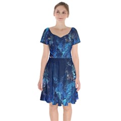  Coral Reef Short Sleeve Bardot Dress by CKArtCreations