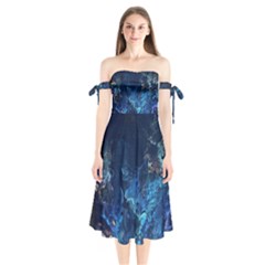  Coral Reef Shoulder Tie Bardot Midi Dress by CKArtCreations