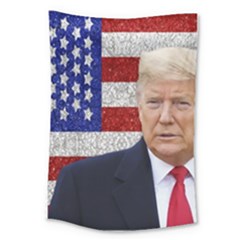 Trump President Sticker Design Large Tapestry by dflcprintsclothing