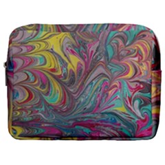 Abstract Marbling Swirls Make Up Pouch (large) by kaleidomarblingart