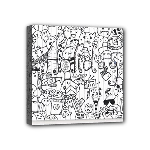 Doodle Holiday Mini Canvas 4  X 4  (stretched)