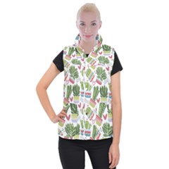 Cactus Love  Women s Button Up Vest by designsbymallika