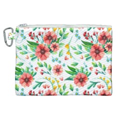 Beautiful Orange Flowers Canvas Cosmetic Bag (xl) by designsbymallika