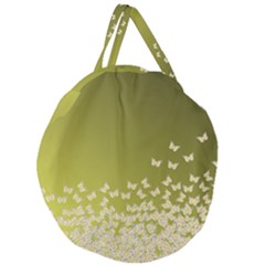 Yellow, Gold Gradient Butterflies Pattern, Cute Insects Theme Giant Round Zipper Tote by Casemiro