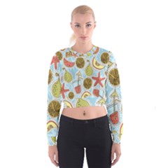 Tropical Pattern Cropped Sweatshirt by GretaBerlin