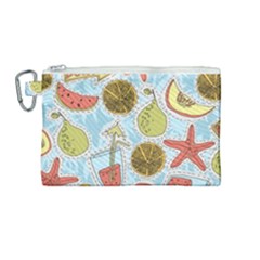 Tropical Pattern Canvas Cosmetic Bag (medium) by GretaBerlin