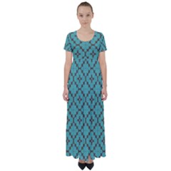 Tiles High Waist Short Sleeve Maxi Dress by Sobalvarro