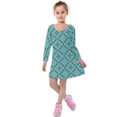 Tiles Kids  Long Sleeve Velvet Dress by Sobalvarro