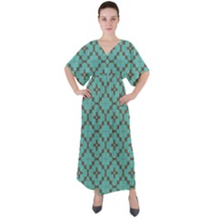 Tiles V-neck Boho Style Maxi Dress by Sobalvarro