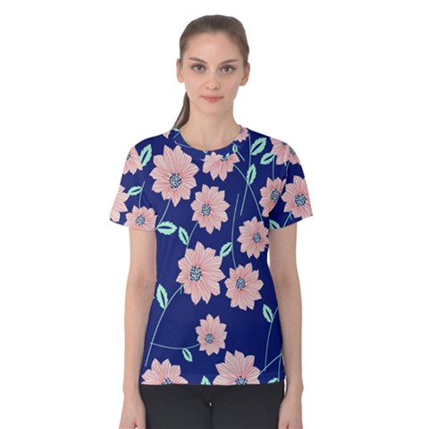 Floral Women s Cotton Tee by Sobalvarro