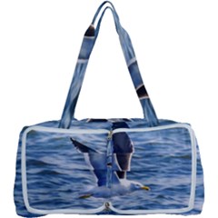 Seagull Flying Over Sea, Montevideo, Uruguay Multi Function Bag by dflcprintsclothing