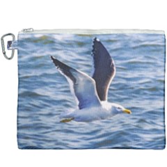 Seagull Flying Over Sea, Montevideo, Uruguay Canvas Cosmetic Bag (xxxl) by dflcprintsclothing