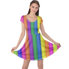 Colorful Spongestrips Cap Sleeve Dress by Sparkle