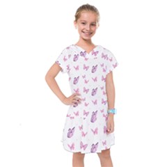 Pink Purple Butterfly Kids  Drop Waist Dress by designsbymallika