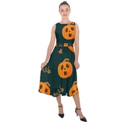 Halloween Midi Tie-back Chiffon Dress by Sobalvarro