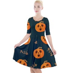Halloween Quarter Sleeve A-line Dress by Sobalvarro