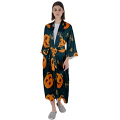 Halloween Maxi Satin Kimono by Sobalvarro