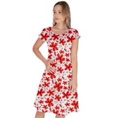 Red Flowers Classic Short Sleeve Dress by CuteKingdom