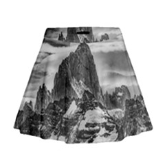 Fitz Roy And Poincenot Mountains, Patagonia Argentina Mini Flare Skirt by dflcprintsclothing