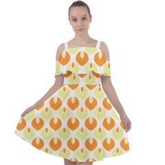 Saffron Cut Out Shoulders Chiffon Dress by CuteKingdom
