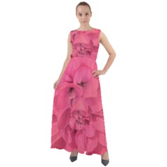 Beauty Pink Rose Detail Photo Chiffon Mesh Boho Maxi Dress by dflcprintsclothing