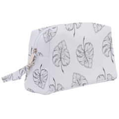Doodle Leaves Wristlet Pouch Bag (large) by goljakoff