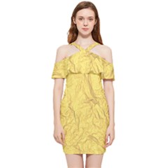 Gold Foil Shoulder Frill Bodycon Summer Dress by CuteKingdom